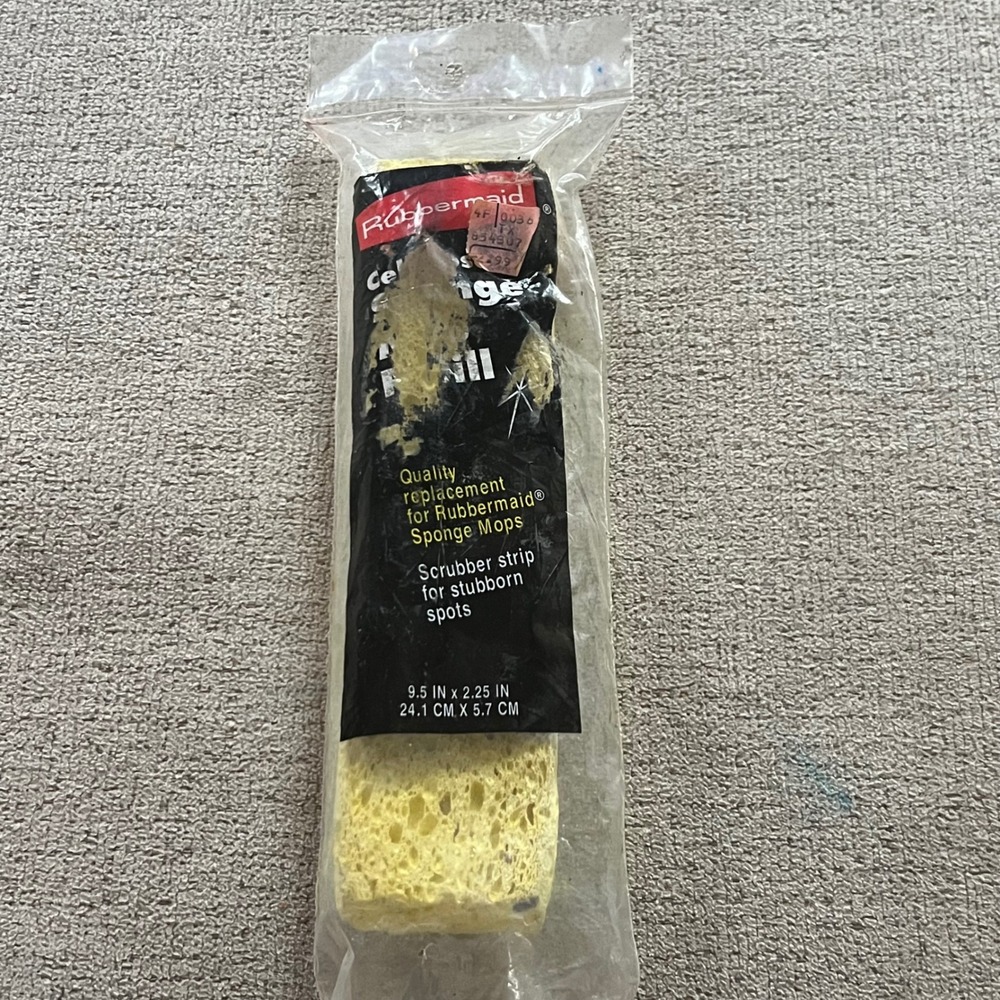 Vintage Rubbermaid Cellulose Sponge Mop Refill 1C04 Yellow Scrubber Made in USA